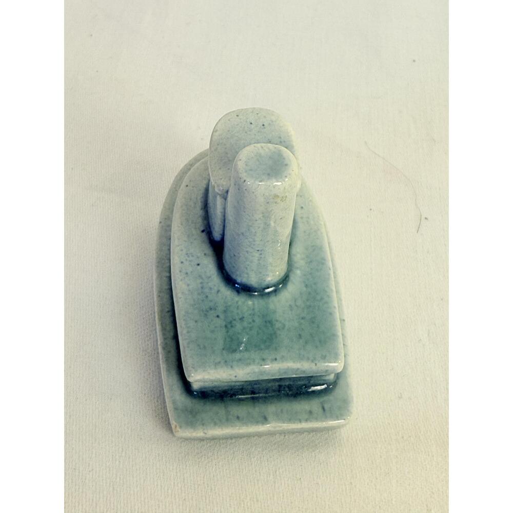 Smiling Ceramic Blue Boat Decorative Figurine - Picture 3 of 8